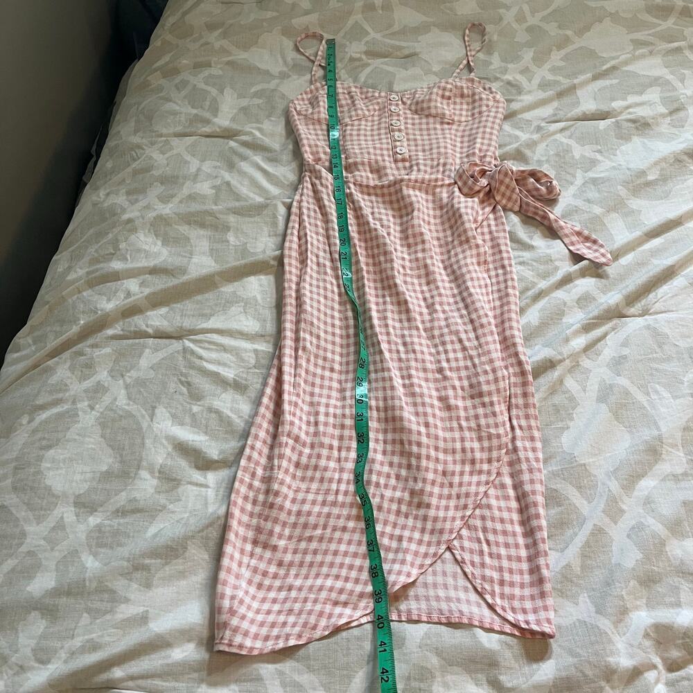 Reformation Pink Gingham Midi Dress - Picture 8 of 11